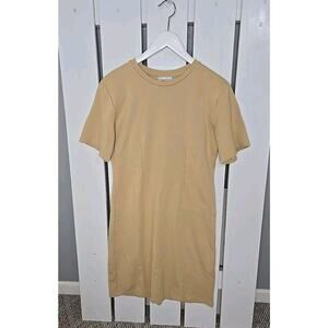 Gestuz AnkaGZ Camel Tan Knee Length Minimalist Sheath Dress MED Career Neutral